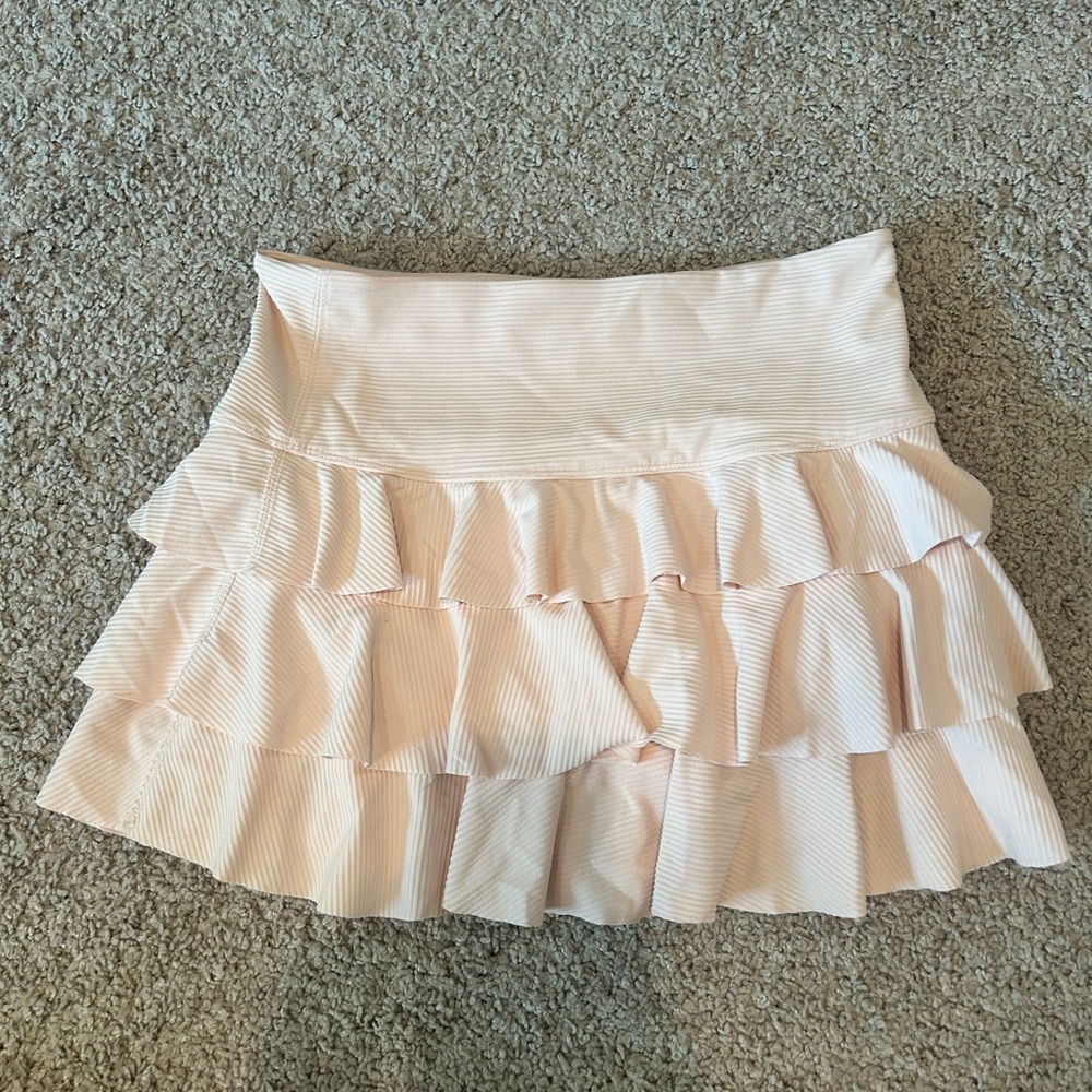 Orange Free People Movement Ruffle Tennis Skirt